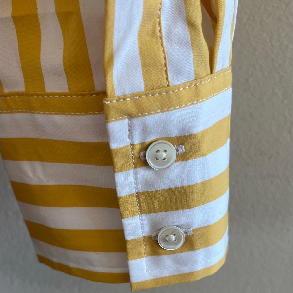 AYR Yellow and White Striped Button Down Shirt - Picture 5 of 6